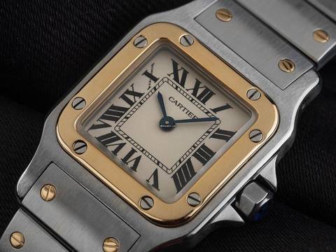  Cartier Santos Galbée Lady PM kleines Modell Ref.1057930 Bj.1991 Full Set sehr gut Vintage Santos Galbee Lady PM kleines Modell 