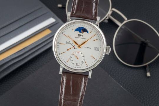  IWC Portofino Handaufzug Mondphase Handaufzug Stahl Ref. IW516401 B&P 2017 