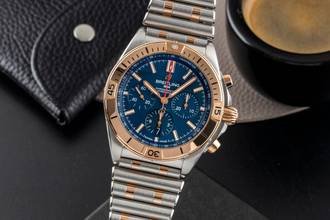 Breitling Chronomat Chronograph Steel / Gold Automatic Ref UB0134101C1U1 Papers