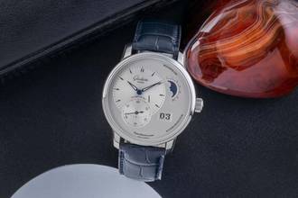 Thumbnail von Glashütte Original PanoMaticLunar Steel Automatic Men's Watch Ref 1-90-02-42-32-01 Papers