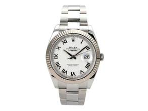  Rolex Datejust 41 Edelstahl Weißgold 126334 Weiß Römisch Oyster 