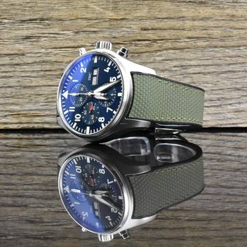  IWC Fliegeruhr Chronograph Pilot Chronograph Le Petit Prince IW377714 Blue Dial - Rubber B 