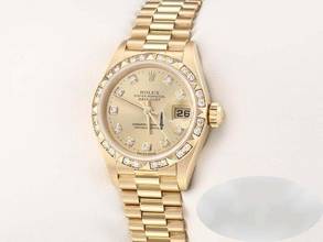 Thumbnail von Rolex Lady-Datejust Gelbgold 750 Diamanten Brillanten Automatik 18kt Yellow Gold Damen President-band Chronometer Oyster