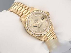 Thumbnail von Rolex Lady-Datejust Gelbgold 750 Diamanten Brillanten Automatik 18kt Yellow Gold Damen President-band Chronometer Oyster