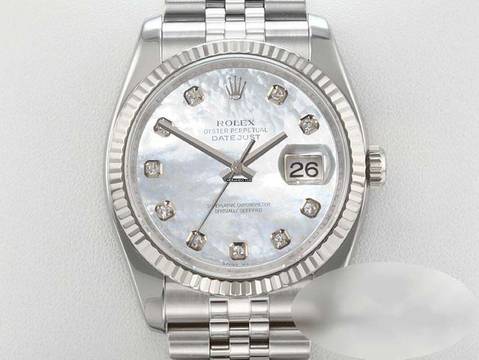  Rolex Datejust 36 116234 2012 Stahl Weissgold 750 Diamanten Perlmutt Automatik Stainless Steel 18kt White Gold Jubilé-band Chronometer Oyster 