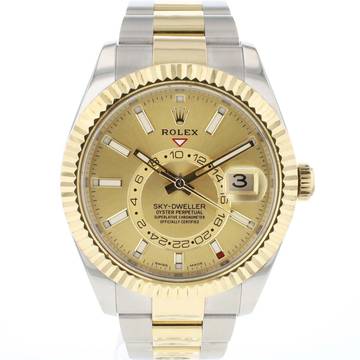  Rolex Sky-Dweller Steel/Gold Champagne Dial 