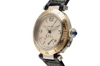 Thumbnail von Cartier Pasha Power Reserve Steel / Gold Men's Watch Ref. W31012H3 1033
