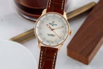 Breitling Navitimer 32 18k Rose Gold Diamond Dial Lady R77320E61A1P1