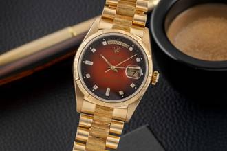 Thumbnail von Rolex Day-Date 36 18k Red Vignette Diamond Dial Borke Gold Automatik Ref. 18248