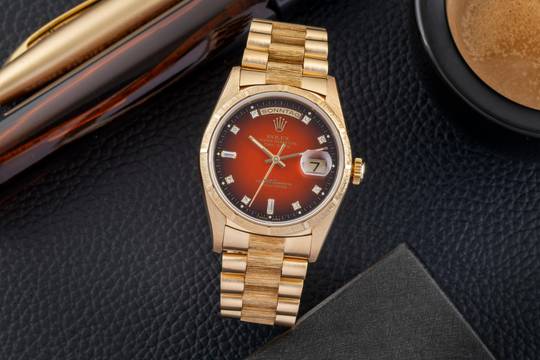  Rolex Day-Date 36 18k Red Vignette Diamond Dial Borke Gold Automatik Ref. 18248 