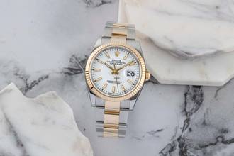 Thumbnail von Rolex Datejust 36 White Dial Stahl / Gold Automatik Herrenuhr Ref. 126233 B&P 2025