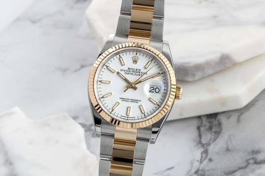  Rolex Datejust 36 White Dial Stahl / Gold Automatik Herrenuhr Ref. 126233 B&P 2025 