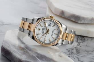 Thumbnail von Rolex Datejust 36 White Dial Stahl / Gold Automatik Herrenuhr Ref. 126233 B&P 2025