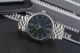 Thumbnail von IWC Portofino Automatic Green Diamonds Dial Stainless Steel Automatic Men's Watch Ref. IW458602