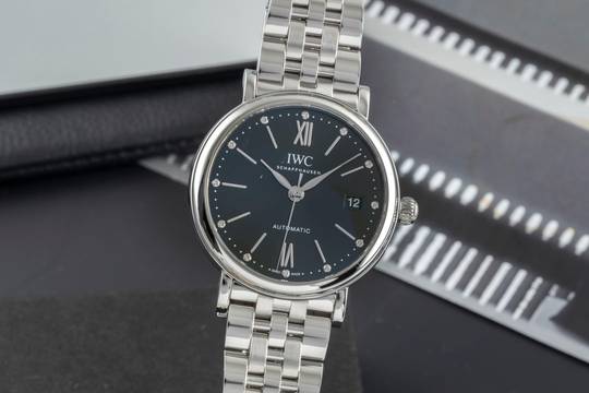  IWC Portofino Automatic Green Diamonds Dial Edelstahl Automatik Herrenuhr Ref. IW458602 