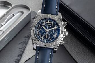 Breitling Chronomat 44 Chronograph Black Dial Stainless Steel Automatic Ref. AB0110