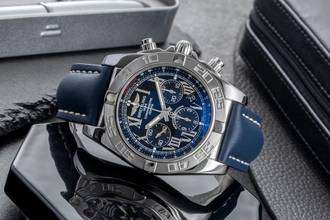 Thumbnail von Breitling Chronomat 44 Chronograph Black Dial Stainless Steel Automatic Ref. AB0110