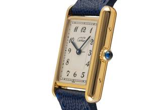 Thumbnail von Cartier Tank Vermeil Silber vergoldet Quarz Damenuhr Ref. 590005 Klassiker