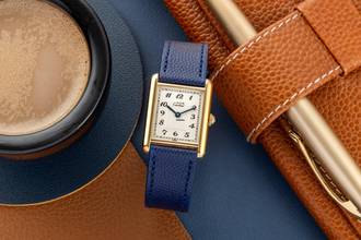 Thumbnail von Cartier Tank Vermeil Silber vergoldet Quarz Damenuhr Ref. 590005 Klassiker