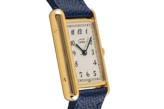 Thumbnail von Cartier Tank Vermeil Silber vergoldet Quarz Damenuhr Ref. 590005 Klassiker