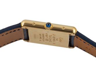 Thumbnail von Cartier Tank Vermeil Silber vergoldet Quarz Damenuhr Ref. 590005 Klassiker