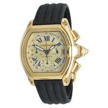 Thumbnail von Cartier Roadster Chronograph Xl 18K. gold Champgane dial Ref. 2619 Full set