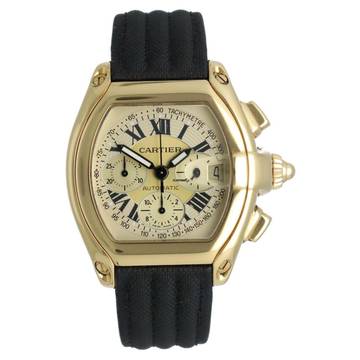 Cartier Roadster Chronograph Xl 18K. gold Champgane dial Ref. 2619 Full set