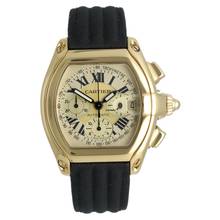  Cartier Roadster Chronograph Xl 18K. gold Champgane dial Ref. 2619 Full set 