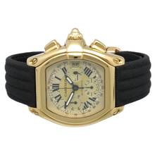 Thumbnail von Cartier Roadster Chronograph Xl 18K. gold Champgane dial Ref. 2619 Full set