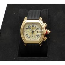 Thumbnail von Cartier Roadster Chronograph Xl 18K. gold Champgane dial Ref. 2619 Full set