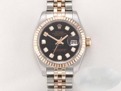  Rolex Lady-Datejust 26mm 179171 2011 Stahl Rosegold 750 Diamanten Automatik Stainless Steel 18kt Rose Gold Jubilé-band Chronometer Oyster Black Dial 