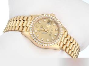 Thumbnail von Rolex Lady-Datejust Gelbgold 750 1991 Lc100 Diamanten Brillanten Automatik Gold Damen 18kt Yellow Gold President-band Chronometer Oyster