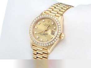 Thumbnail von Rolex Lady-Datejust Gelbgold 750 1991 Lc100 Diamanten Brillanten Automatik Gold Damen 18kt Yellow Gold President-band Chronometer Oyster