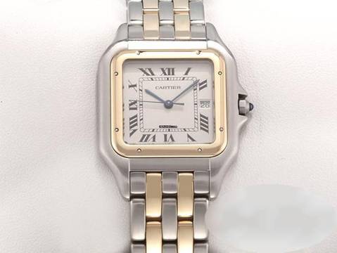  Cartier Panthère Grosses Modell Edelstahl Gelbgold 750 Herren Damen Stahl Gold Steel 