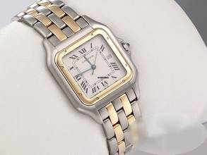 Thumbnail von Cartier Panthère Grosses Modell Edelstahl Gelbgold 750 Herren Damen Stahl Gold Steel