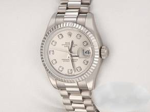 Thumbnail von Rolex Lady-Datejust 26mm 179179 2007 Weissgold 750 Diamanten Automatik 18kt White Gold President-band Chronometer Oyster