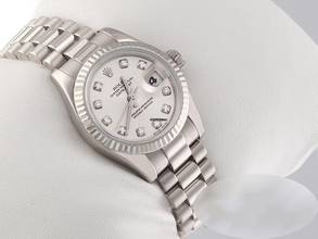 Thumbnail von Rolex Lady-Datejust 26mm 179179 2007 Weissgold 750 Diamanten Automatik 18kt White Gold President-band Chronometer Oyster