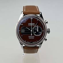 Thumbnail von Union Glashütte Noramis Chronograph Limited Edition Sachsen Classic 2023 limitiert 350 Stück weltweit neu Full Set inkl. Lederband mit Racing Lochung schwarz