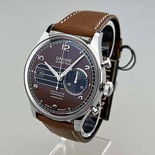 Thumbnail von Union Glashütte Noramis Chronograph Limited Edition Sachsen Classic 2023 limitiert 350 Stück weltweit neu Full Set inkl. Lederband mit Racing Lochung schwarz