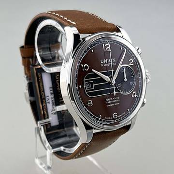 Union Glashütte Noramis Chronograph Limited Edition Sachsen Classic 2023 limitiert 350 Stück weltweit neu Full Set inkl. Lederband mit Racing Lochung schwarz
