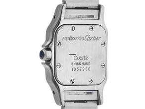 Thumbnail von Cartier Santos Galbée Lady PM kleines Modell Ref.1057930 1995 Box&Beschreibung sehr gut Vintage Santos Galbee Lady PM kleines Modell Diamanten