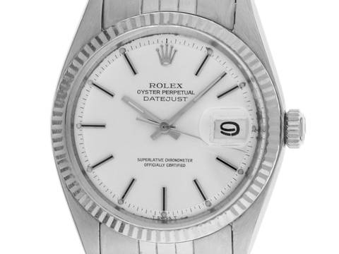  Rolex Datejust 36 Ref.1601 Bj.1972 Full Set sehr gut Vintage Datejust open 6/9 Stahl 18kt Weißgold 