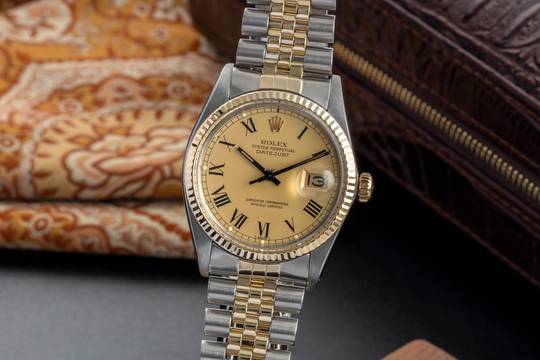  Rolex Datejust 36 Buckley Dial Oyster Perpetual Stahl Gold Automatik Ref. 16013 