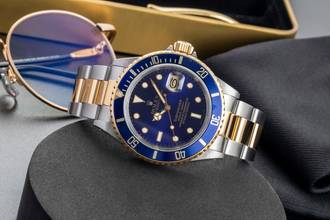 Thumbnail von Rolex Submariner Date Stahl / Gold Herrenuhr Blue Dial Ref. 16613 Box 2008 R-Serie