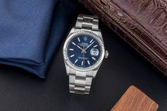 Thumbnail von Rolex Datejust 36 Blue Dial Stahl / Weissgold Automatik Herrenuhr Ref. 126234