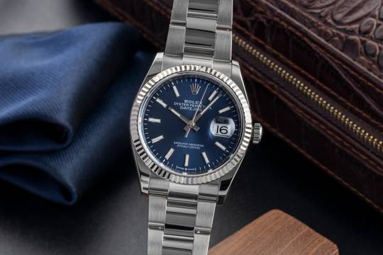  Rolex Datejust 36 Blue Dial Stahl / Weissgold Automatik Herrenuhr Ref. 126234 