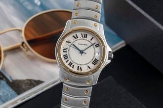 Thumbnail von Cartier Santos Ronde Steel / Gold Automatic Men's Watch Ref. W20036R3 1910
