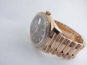 Thumbnail von Rolex Day-Date Choco Dial Everrose / Diamond Bezel