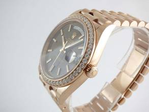 Thumbnail von Rolex Day-Date Choco Dial Everrose / Diamond Bezel