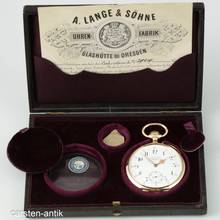 Thumbnail von A. Lange & Söhne Full Set Qualität 1A Taschenuhr 18k Gold mit Original Box & Garantiekarte 1891 Sehr schöner Zustand mit Museumszertifikat